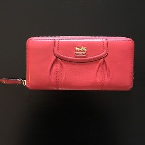 Orange Leather Coach Wallet